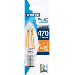 Picture of Status LED Clear Filament Candle Bulb 4W Warm White