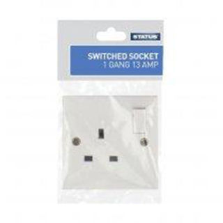 Picture of Status 1 Gang Switched Wall Socket Carded
