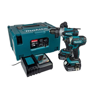 Picture of Makita DLX2145TJ 18V Cordless Twin Kit DH458 Combi Drill & DTD152 Impact Driver Including 2 x 5.0Ah Batteries