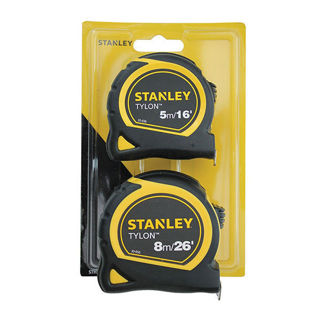 Stanley Twin Pack Tylon Measuring Tapes 5m (16ft) & 8m (26ft)