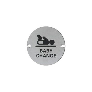 Stainless Steel Sign Circular Baby Change Murdock Builders Merchants