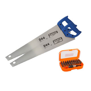 Bahco 244 Twinpack with Bahco Bit Set Murdock Builders Merchants